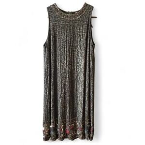 NWT Raga Beaded Sequin Shift Dress – Art Deco Boho Cocktail Mini
